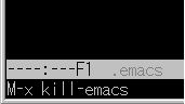 M-x kill-emacs