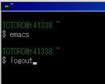 logout cygwin
