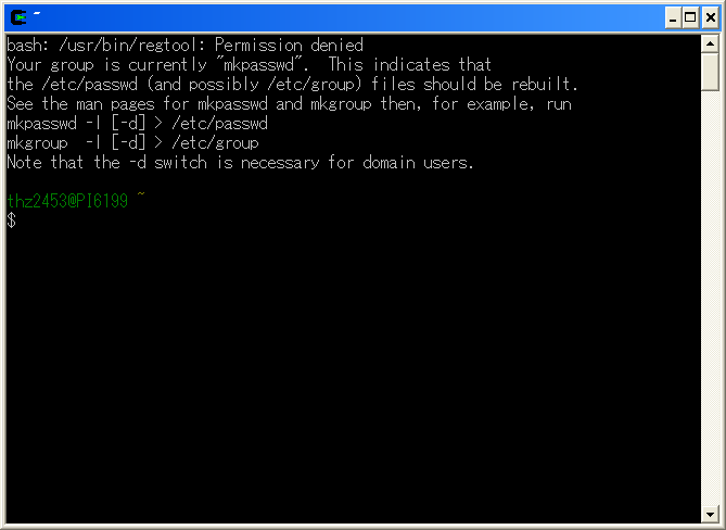 Cygwin の起動