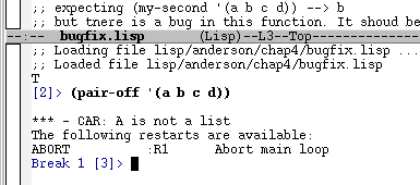 error: A is not a lisp