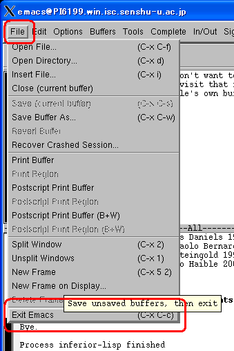 Exit Emacs